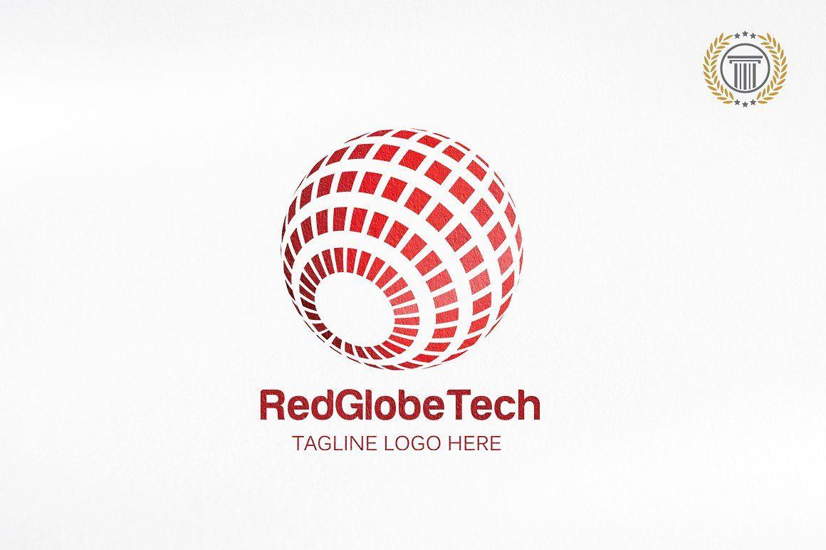 Red Globe Logo - Global Logo Design. Premium Logo Logo Templates Creative Market