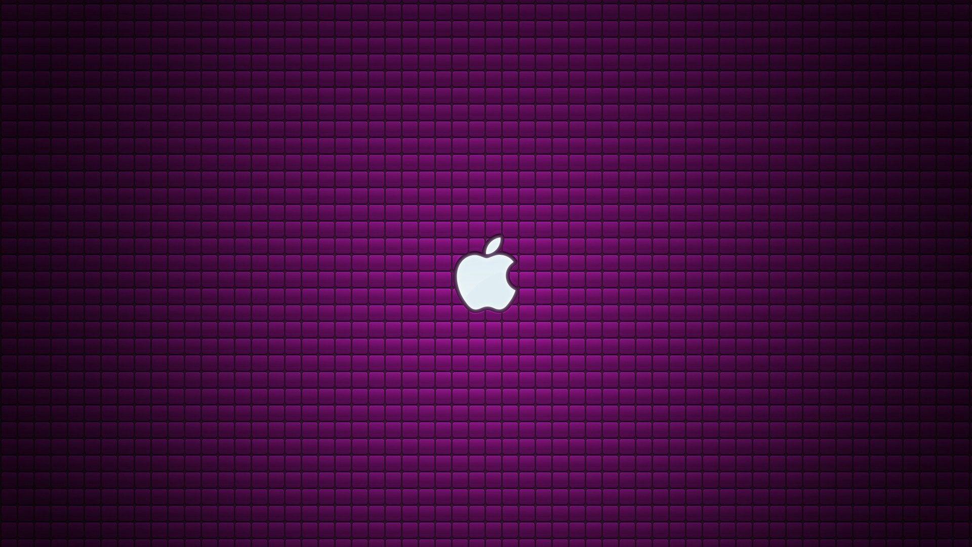 Cool Purple Logo - Purple Cubes Pattern and Apple Mac Logo Wallpaper - Wallpaper Stream
