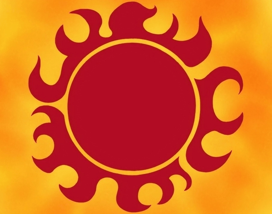 Red and Orange Sun Logo - Sun Pirates