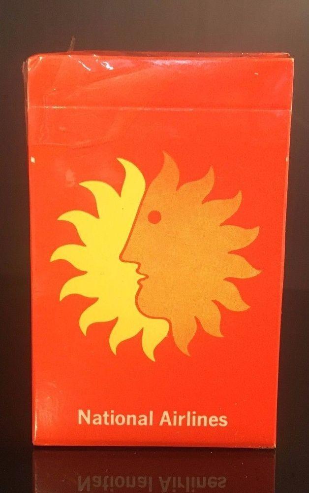 Red and Orange Sun Logo - National Airlines Playing Cards w/ Sun King logo | eBay