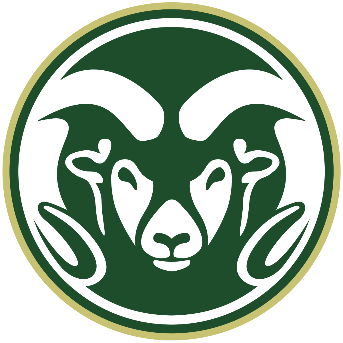 Green and Gold Ram Logo - Colorado State Rams