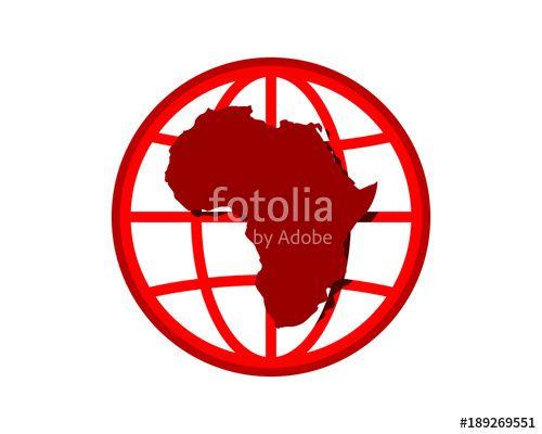Red Globe Logo - africa red globe image vector icon logo Stock image and royalty