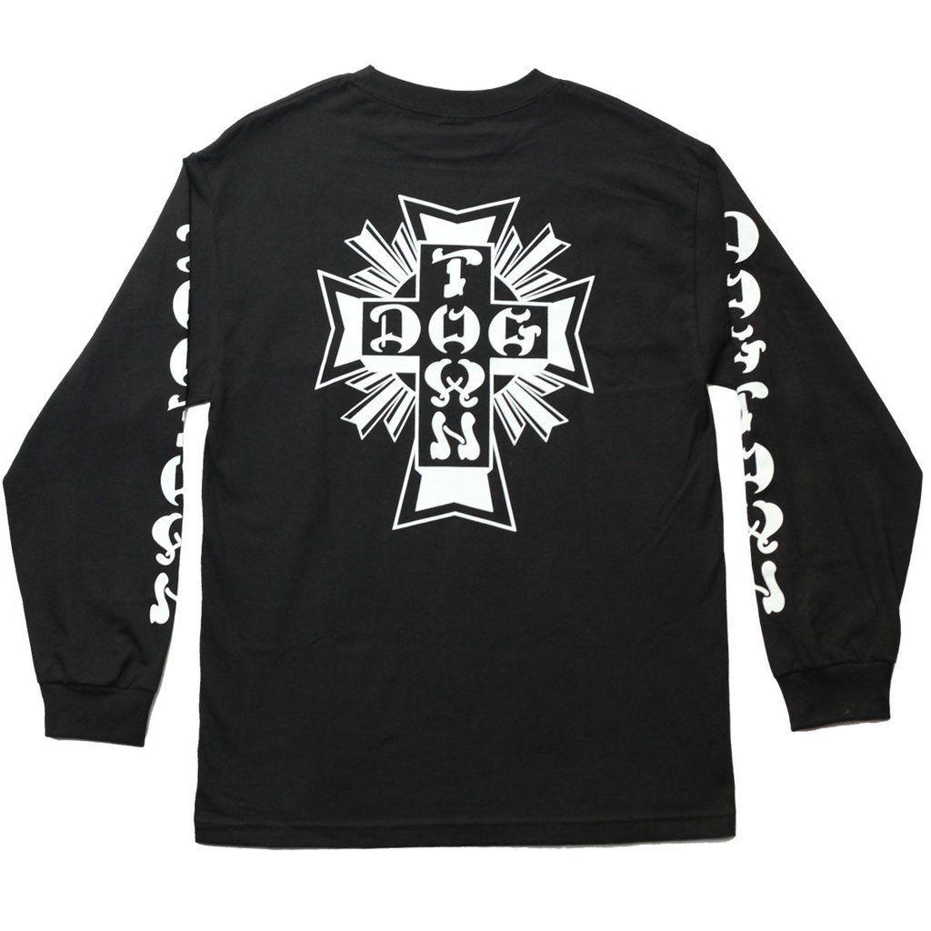 T and Cross Logo - Dogtown Long Sleeve T-shirt Cross Logo (Black) | Venice ...