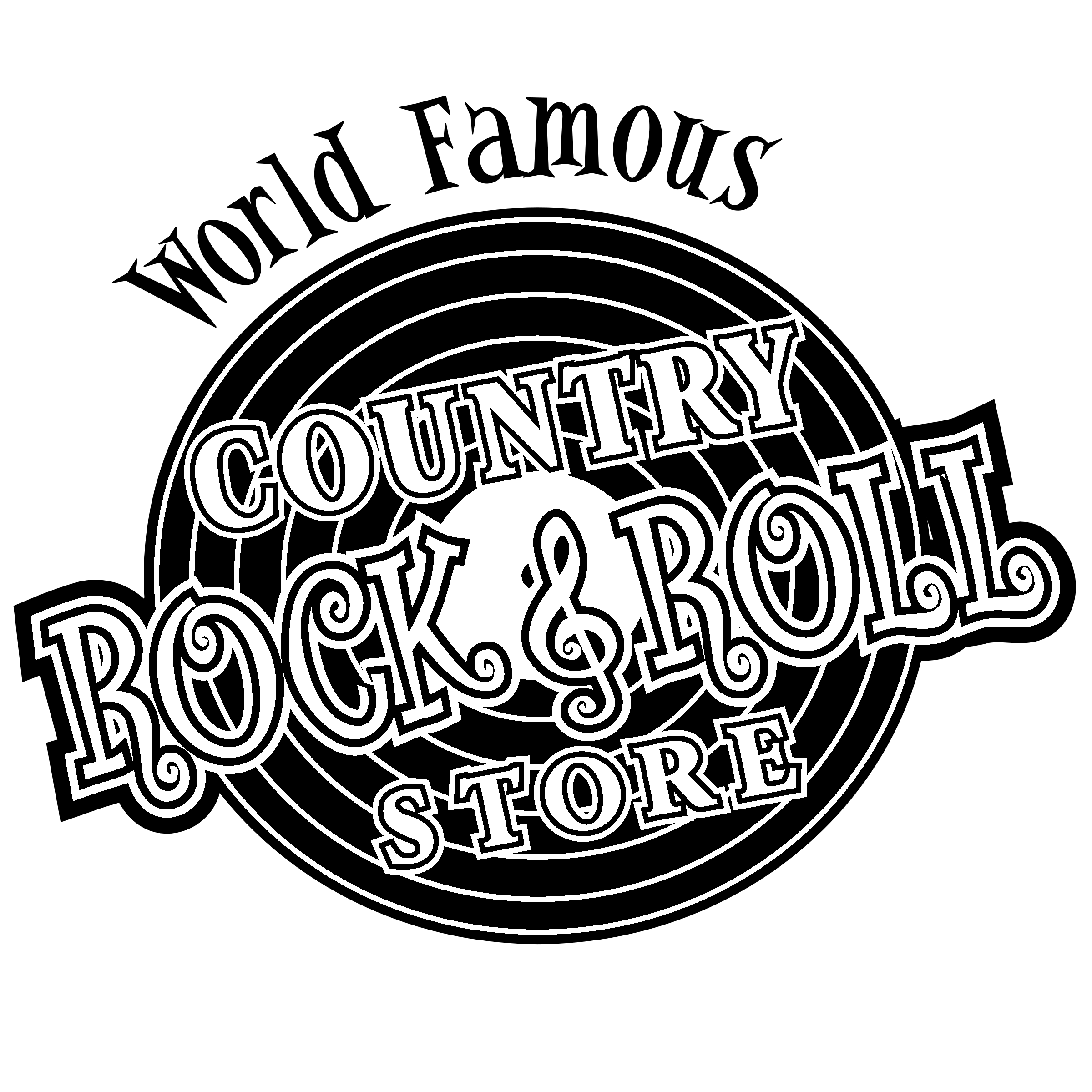 Famous Black and White Store Logo - Country Rock n Roll Store Logo PNG Transparent & SVG Vector