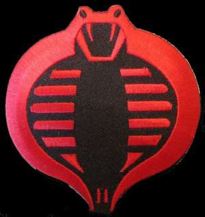 Red and Black Cobra Logo - GI Joe; Cobra logo patch