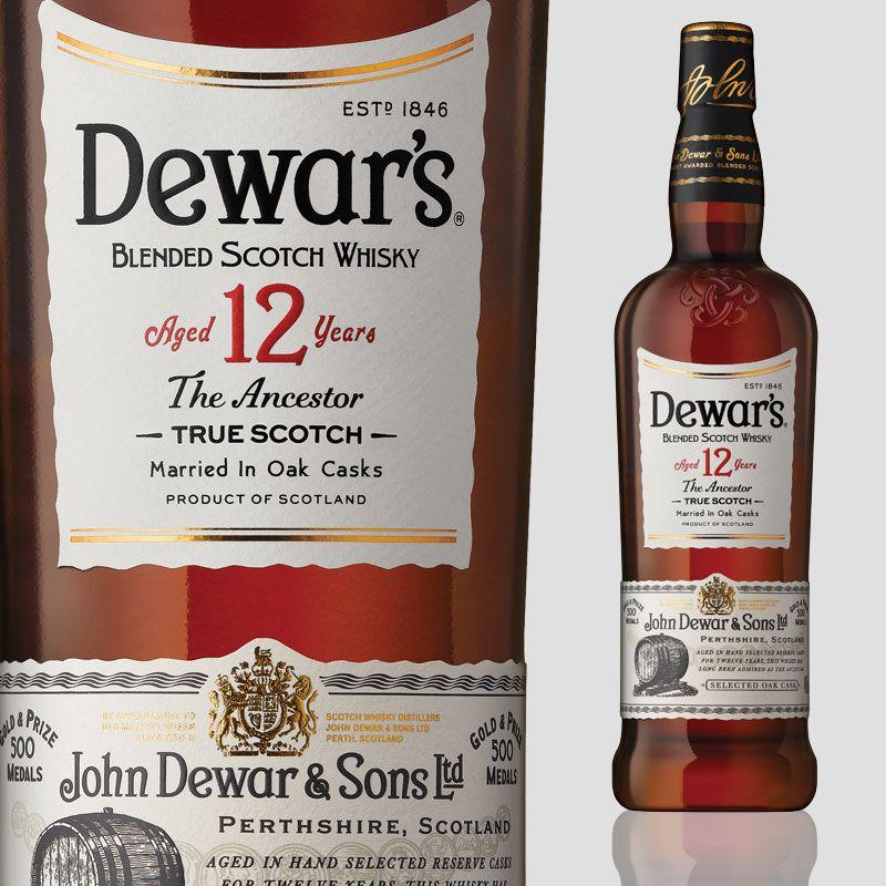 Aged 12 Years Logo - Dewars 12 Year Old Blended Scotch Whisky