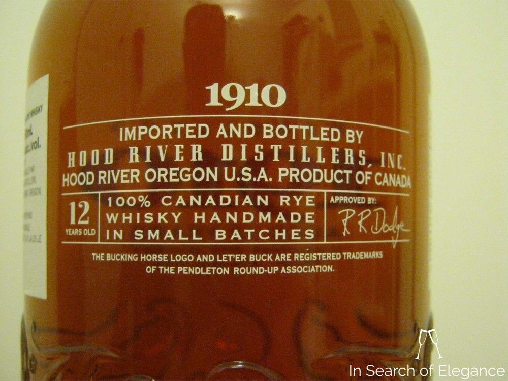 Aged 12 Years Logo - Review: Pendleton 1910 Aged 12 Years Canadian Rye Whisky — In Search ...