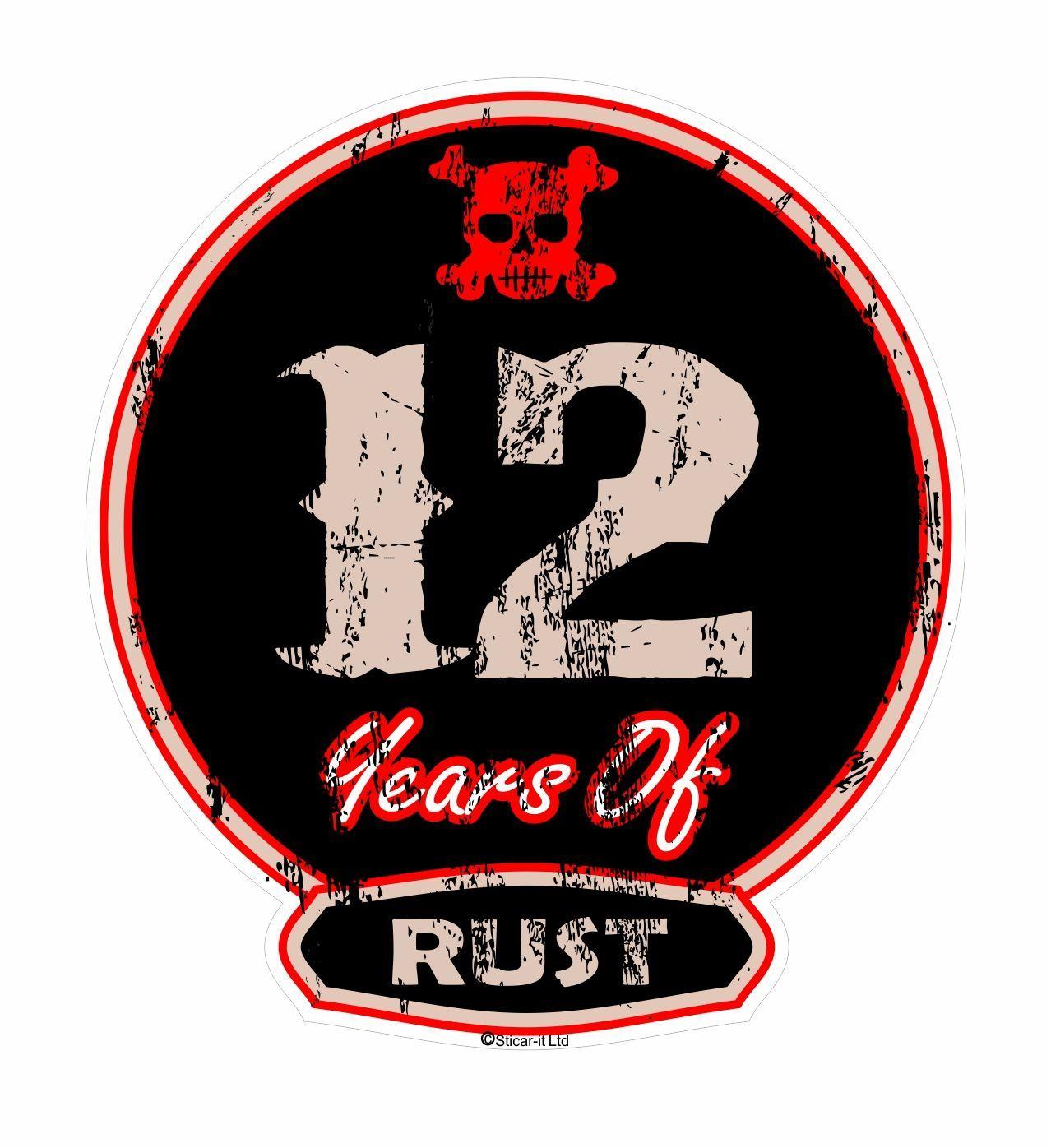 Aged 12 Years Logo - Distressed Aged 12 Years Of Rust Motif For Retro Rat Look VW etc ...