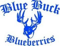 Blue Buck Logo - BLUE BUCK BLUEBERRIES Trademark of Macrie Brothers Blueberry Farm