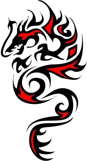 Red and Black Dragon Logo - Red black dragon tattoo I wouldn't get this by any means but it