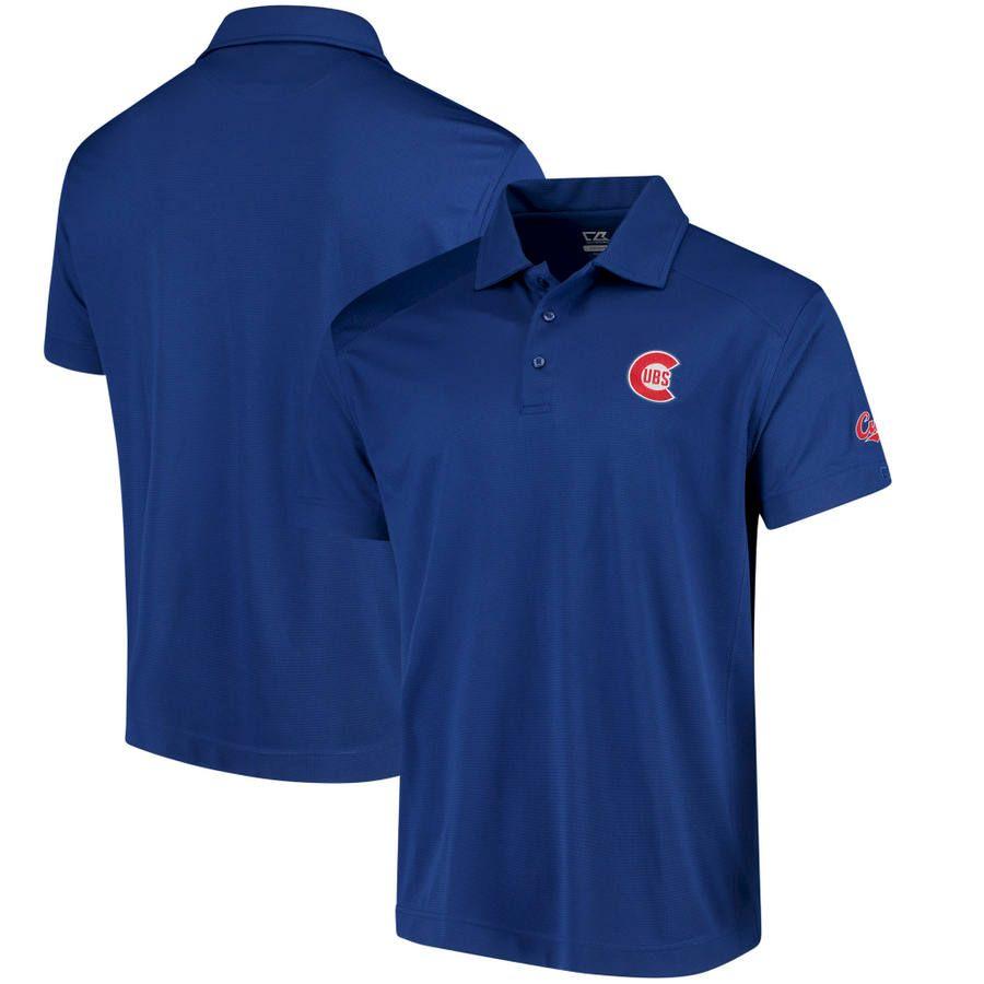 Blue Buck Logo - Mens Chicago Cubs Cutter & Buck Royal Blue Genre Polo with Sleeve Logo
