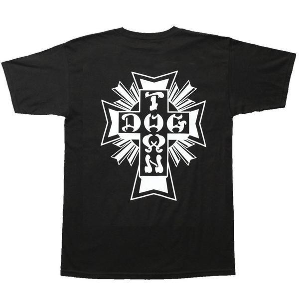 T and Cross Logo - Dogtown Skateboarding T-Shirt Cross Logo - Black – Slugger Skate Store