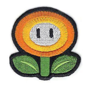 World Flower Logo - Nintendo Super Mario World Fire Flower Logo Embroidered Iron on ...