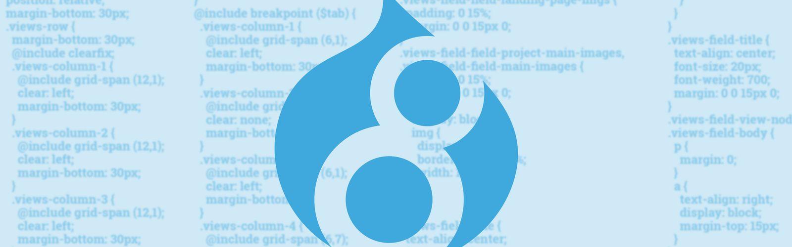 With 8 Blue Lines Logo - Kickstarting with Drupal 8 themes | Drupal Website Design ...
