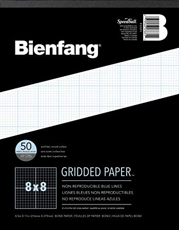 With 8 Blue Lines Logo - Bienfang Designer Grid Paper, 50 Sheets, 8 1 2 Inch
