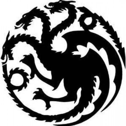 Red and Black Dragon Logo - Game of Thrones House Targaryen Khaleesi Dragons Logo