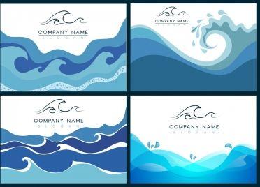 With 8 Blue Lines Logo - Wave design elements curved blue lines decoration vectors stock