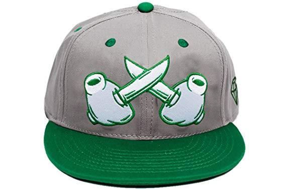 Grey and Green Circle Logo - True Spin Crossed Snapback Cap In Grey Green + Free 2Store Logo