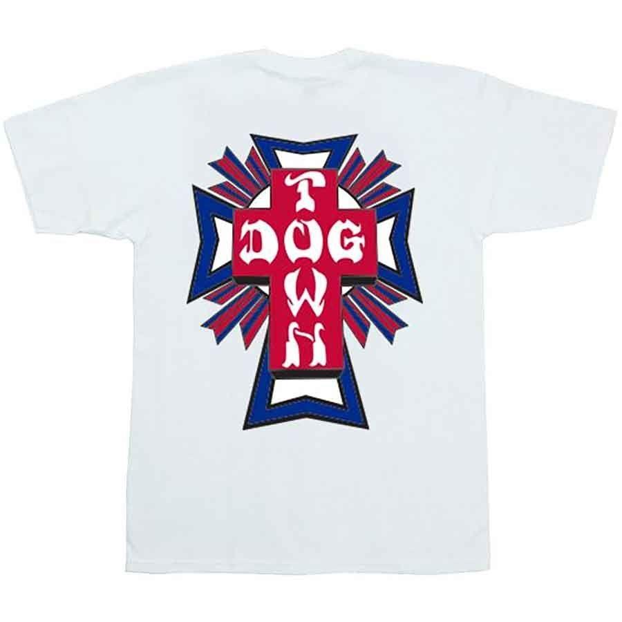 T and Cross Logo - Dogtown Skateboards Dogtown USA Cross Logo T-Shirt White