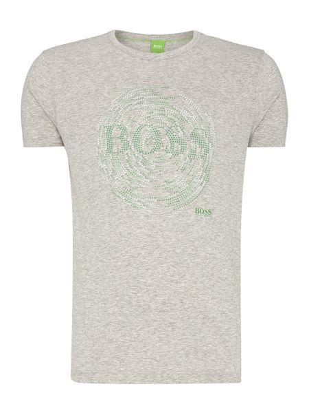 Grey and Green Circle Logo - Classic Vouge Men'S Hugo Boss Green Grey T Shirt Circle Logo Crew