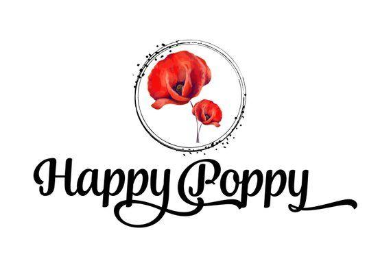 Red Flowers Logo - DIGITAL Custom Logo design poppy flower logo red poppy