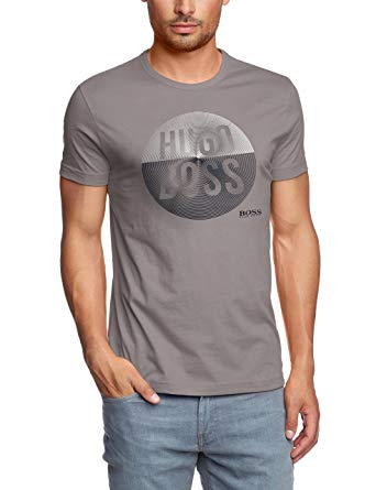 Grey and Green Circle Logo - BOSS Mens Hugo Tee 3 Crew neck T-Shirt Circle Logo Green (XL ...
