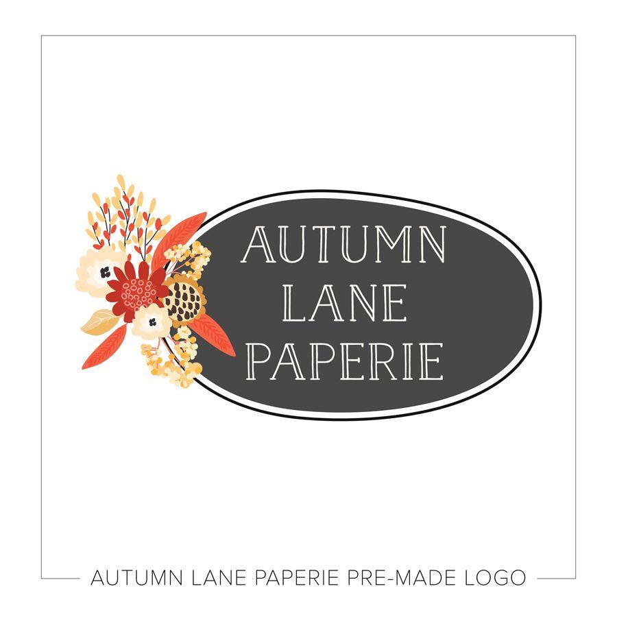 Red Flowers Logo - Red Flowers with Chalkboard Logo - Autumn Lane Paperie