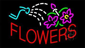 Red Flowers Logo - Red Flowers With Logo Neon Sign | Flower Neon Signs | Neon Light