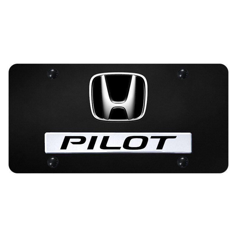 Honda Pilot Logo - Autogold® - License Plate with 3D Pilot Logo and Honda Emblem