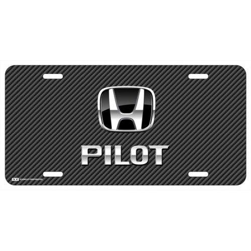 Honda Pilot Logo - Personalized Honda Pilot Black Logo on Black Line License Plate by ...