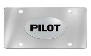 Honda Pilot Logo - Honda Pilot Logo Chrome Plated Metal Vanity License Plate