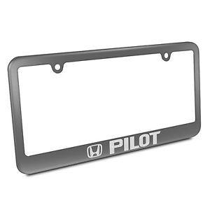 Honda Pilot Logo - Honda Pilot Logo Metal License Plate Frame Matte Gray Finish ...