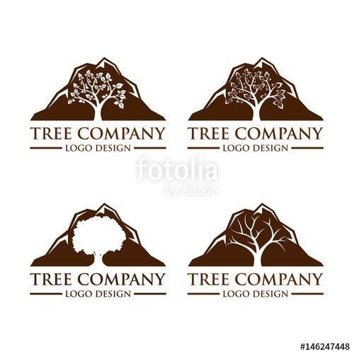 Tree Mountain Logo - Tree Logo Rock Mountain Design Vector Template Stock image