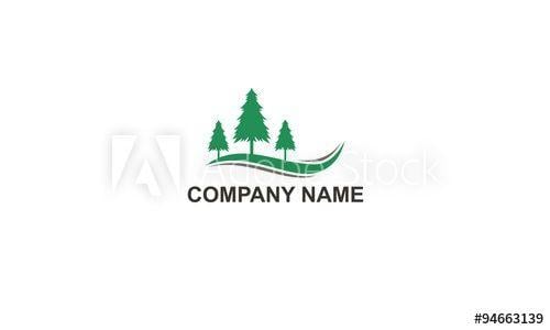 Tree Mountain Logo - green pine tree mountain company logo this stock vector