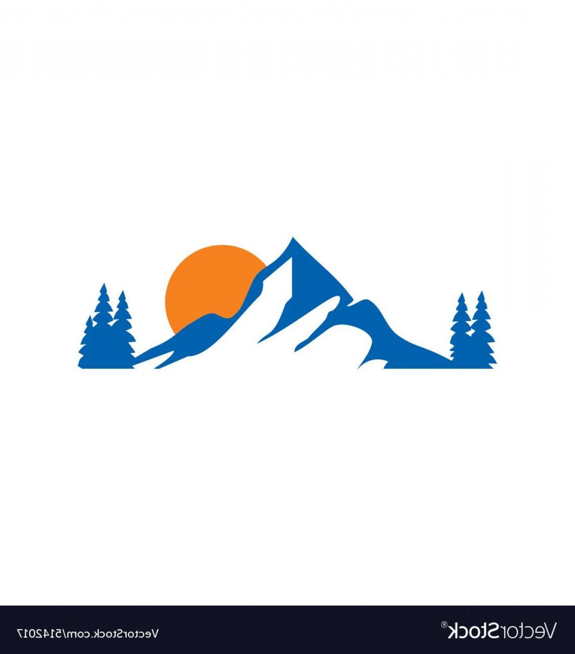 Tree Mountain Logo - Mountain Forest Pine Tree Sunset Logo Vector | GeekChicPro