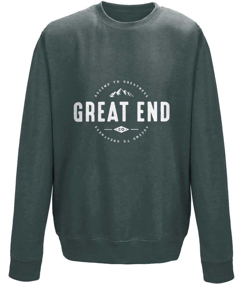 The Clothes Great Logo - Charcoal Sweatshirt with White Great End Logo