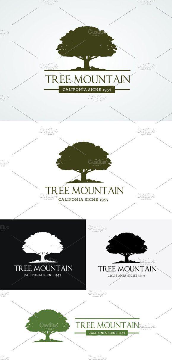 Tree Mountain Logo - Tree Mountain Logo Templates Creative Market
