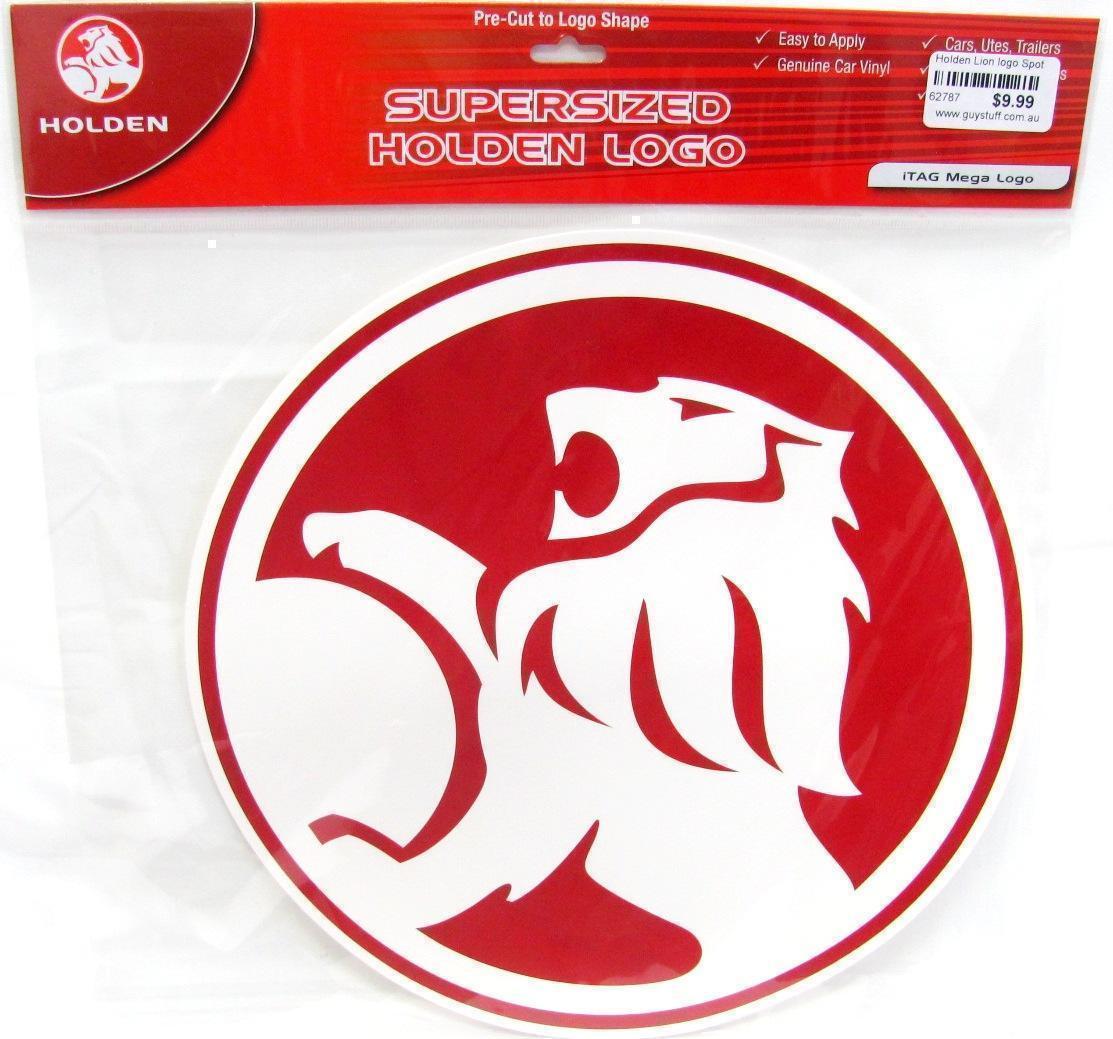 Red and Silver Automotive Logo - Holden Lion Red Badge Logo Large Mega Car Spot Sticker Decal ...