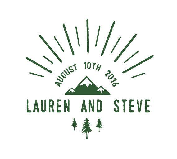 Tree Mountain Logo - Modern Mountain Wedding Logo with Trees. Wedding Dreams. Wedding