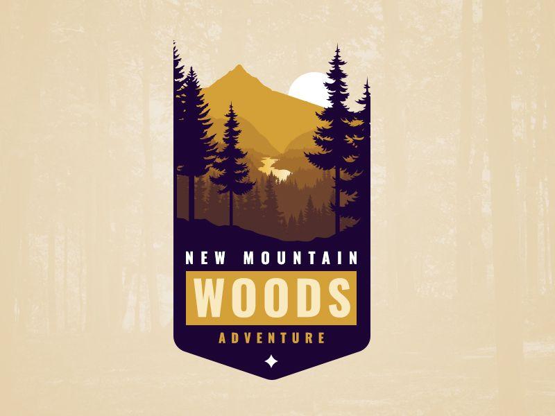 Tree Mountain Logo - New Mountain Woods Adventure Vintage Logo Design And Branding