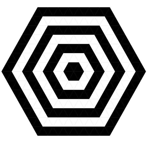 Black and White Hexagon Logo - Black & White Hexagonal Target of Geometric Patterns