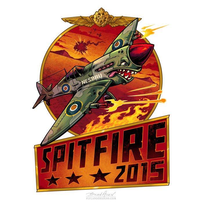 Spitfire Skull Logo - Dog-fighting Spitfire Logo Design for Russefeiring - Flyland Designs ...