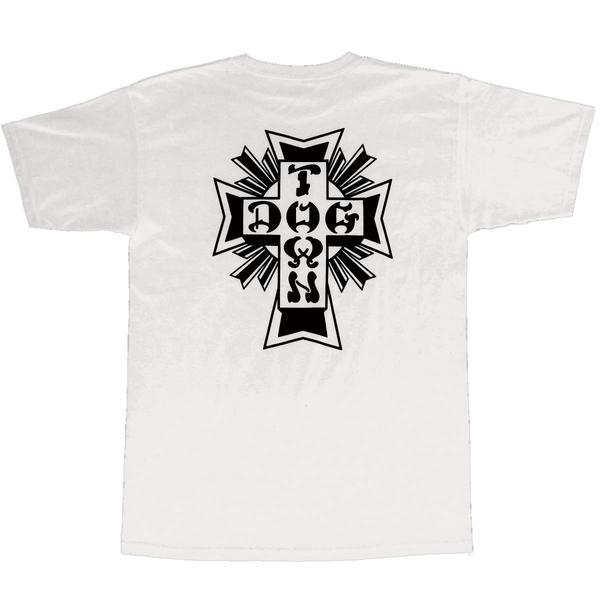T and Cross Logo - Dogtown Skateboarding T-Shirt Cross Logo - White – Slugger Skate Store