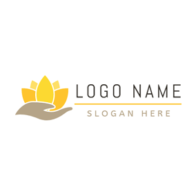Half Yellow Letter R Logo - Free Flower Logo Designs | DesignEvo Logo Maker