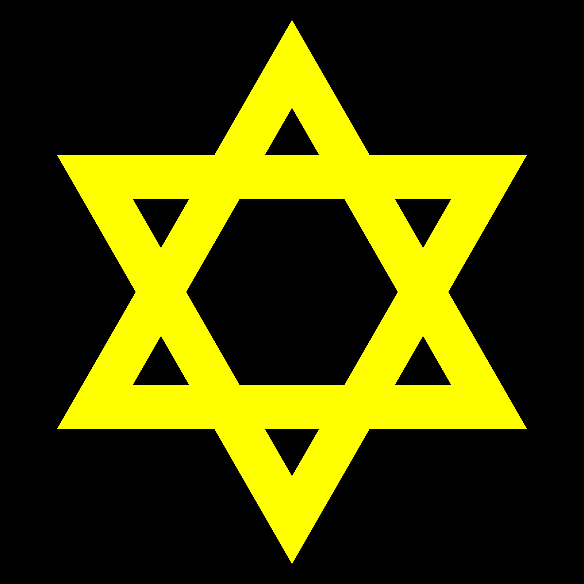 Black Yellow Star Logo - Star of David (yellow with black background).svg