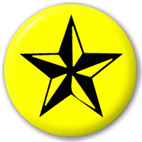 Black Yellow Star Logo - Black And Yellow Nautical Star - Pin Button Badge | Big Cheese Badges