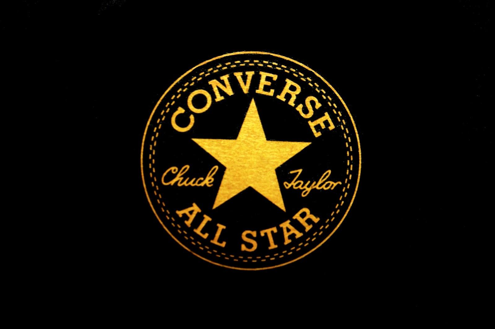 Converse All-Star Logo - Yellow Converse All Star Chuck Taylor Logo Centre Black Background ...