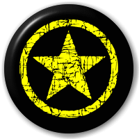 Black Yellow Star Logo - Yellow And Black Circle Star - Pin Button Badge | Big Cheese Badges
