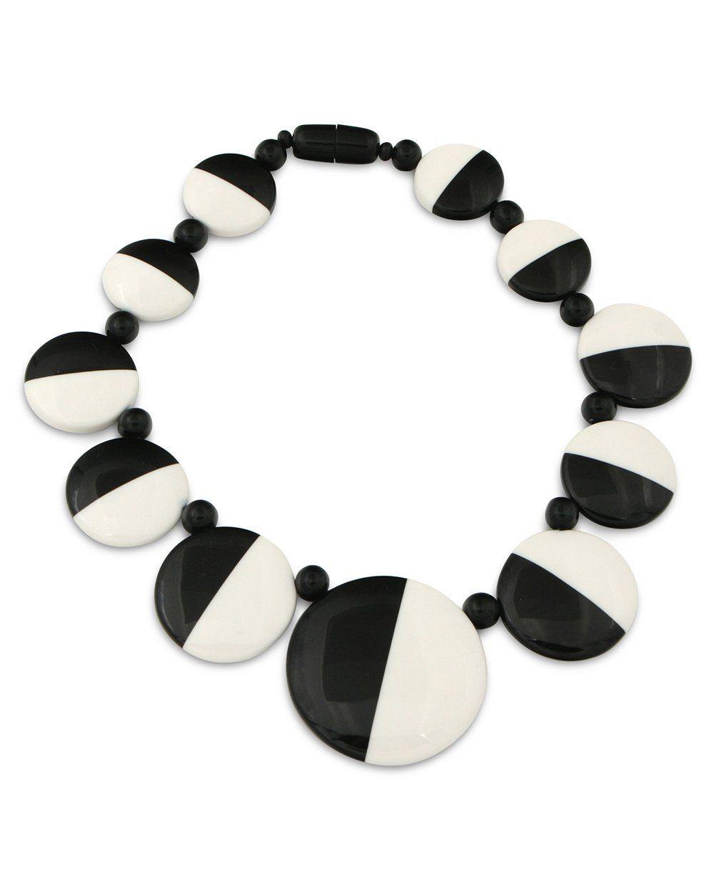 Semicircle with White Mountain Black Logo - Semi-Circle Black and White Disk Necklace, Nepal – Cultural Elements