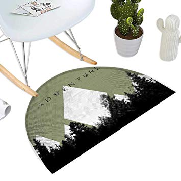 Semicircle with White Mountain Black Logo - Amazon.com: Adventure Semicircle Doormat Forest with Halftone Effect ...